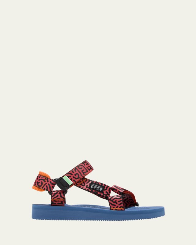 Depa T-Strap Printed Sporty Sandals